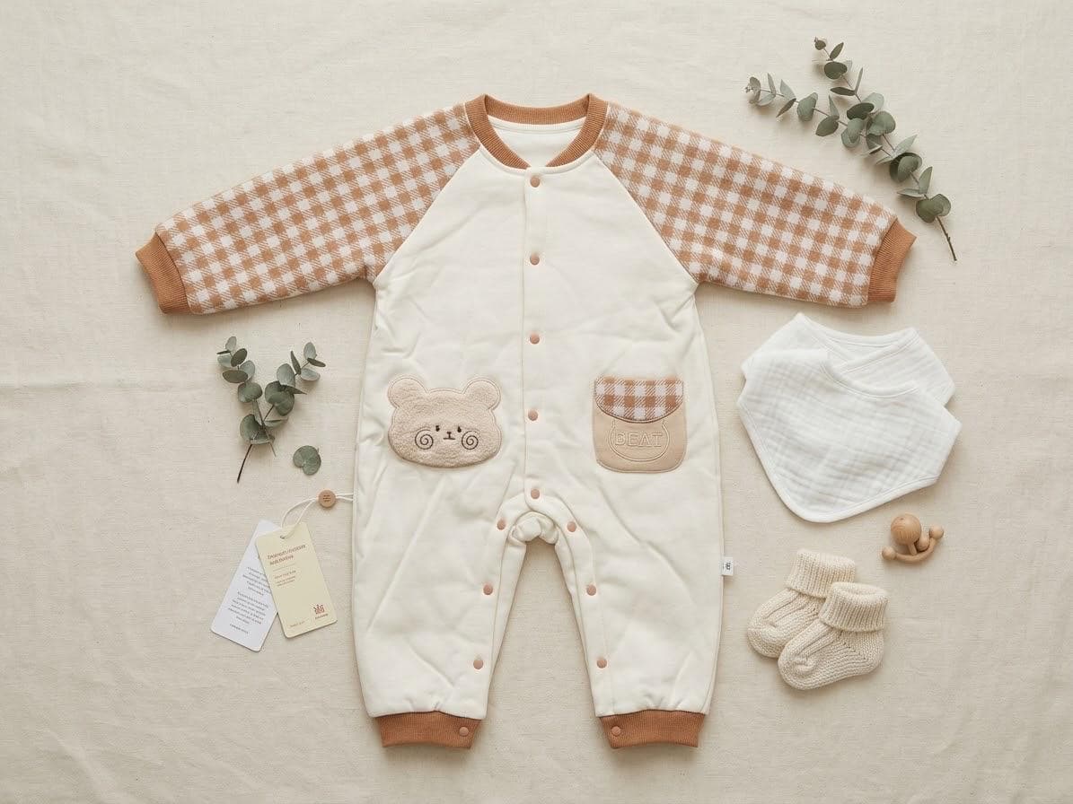 Gingham Bear Sleepsuit product image